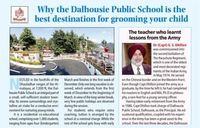 Media coverage for the leading Boarding School in India, Dalhousie Public School, Dalhousie, Chamba